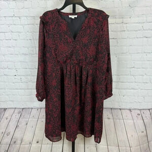 Beach Lunch Lounge Black and Red Baby Doll Dress Size Large